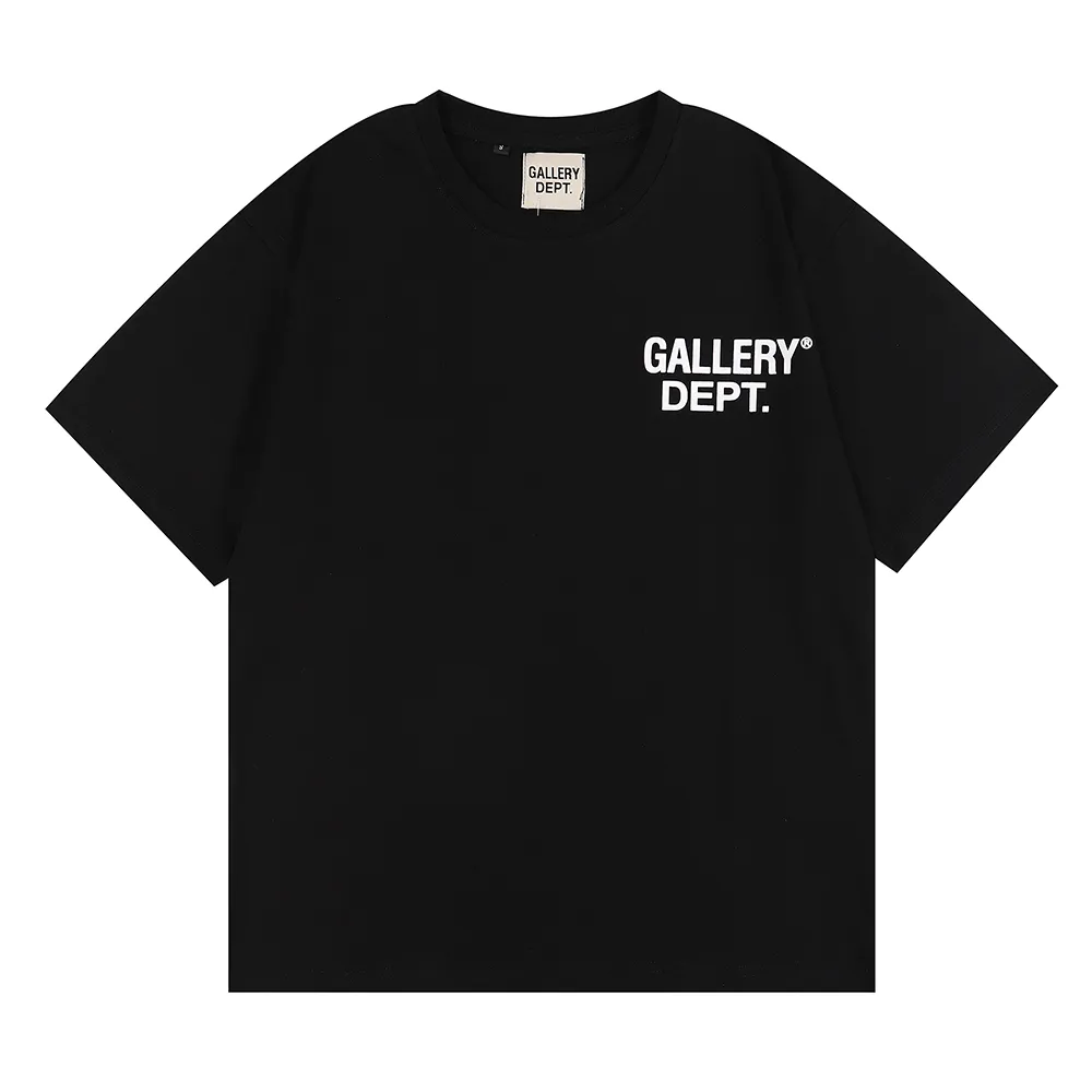 No. 6001, batch 96, GALLERY DEPT HOLLYWOOD, CA. Basic short sleeves. Selected 230g 32-count smooth double yarn fabric, fine workmanship and superb quality! The fit is loose and super comfortable to wear, and the size is 2 sizes larger than the normal domestic size. Color: black, white; Size: S M L